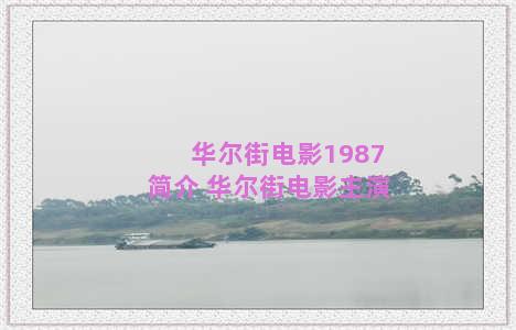 华尔街电影1987简介 华尔街电影主演